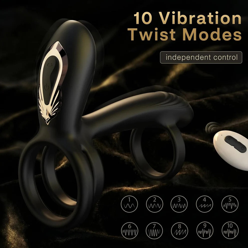 360° Drehbarer Penis Stimulator Vibrator Hüllenverlängerung mit 10 Modi