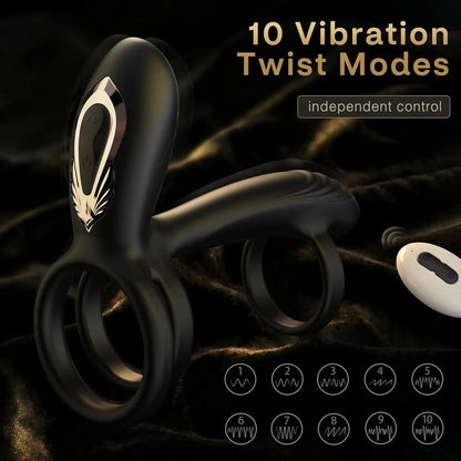 360° Drehbarer Penis Stimulator Vibrator Hüllenverlängerung mit 10 Modi