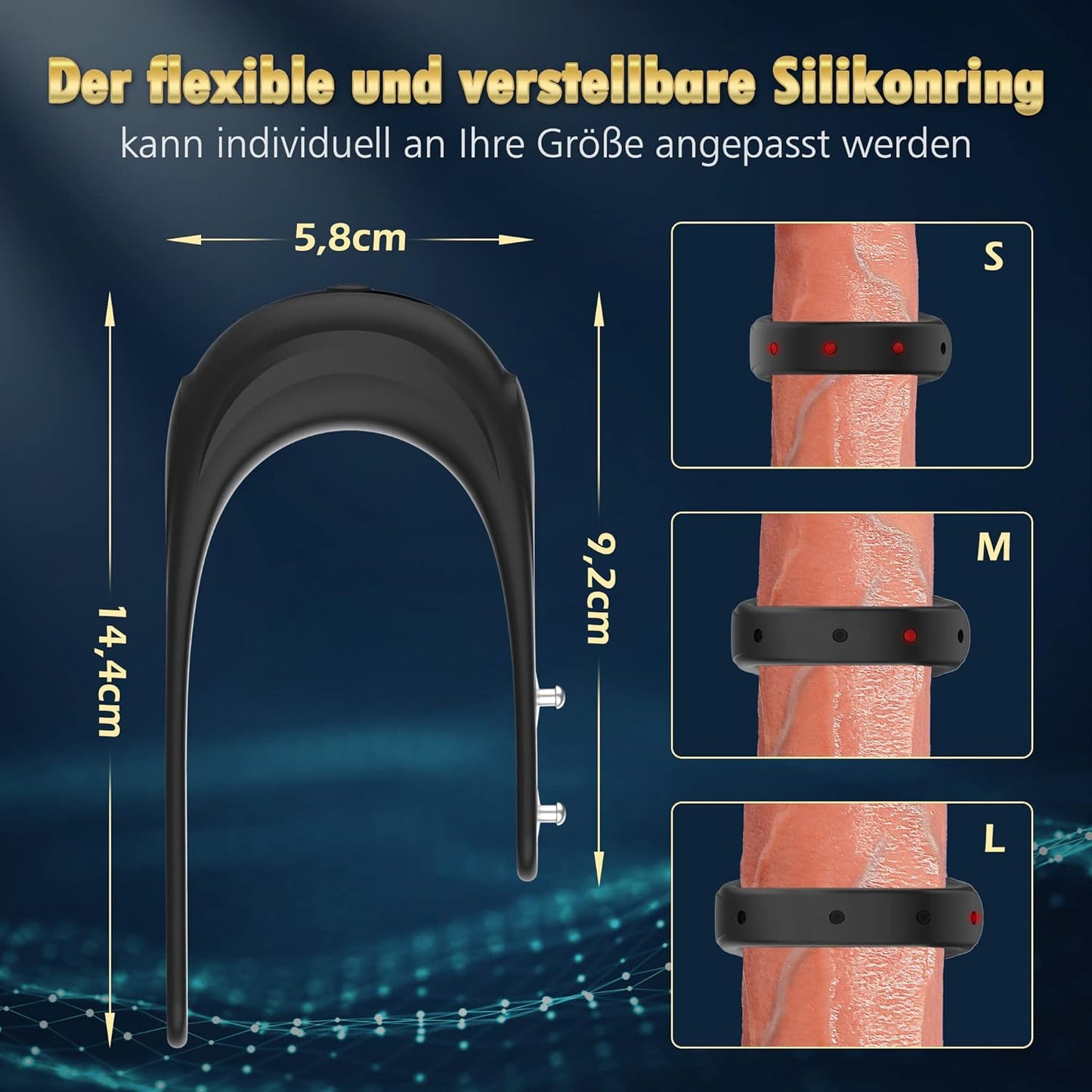 Penisring Vibrators Silikon Cockring mit 10 Vibrationsmodi von sanft bis stark