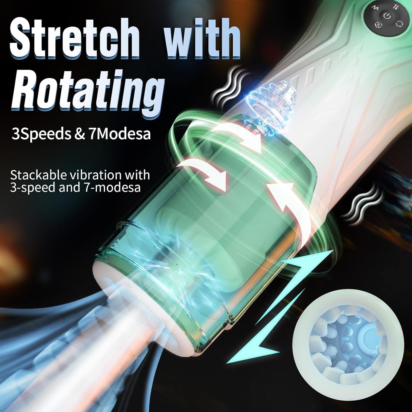 LCD-Display Automatischer Masturbator Stroker Blowjob mit 7 Stoß und 7 Rotationsmodi