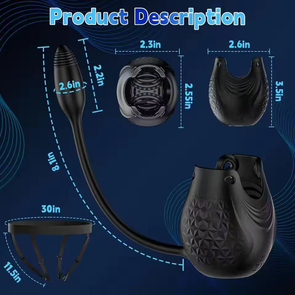360° Hoden Stimulator Penis Trainer Vibrator Analplug Prostatamassager mit 10 Vibrations
