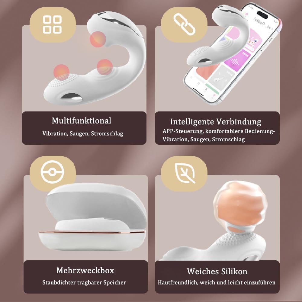 E-stim G-Punkt Vibrator Stimulator mit 10 Vibration 10 Saugen & Elektrostimulation Modi