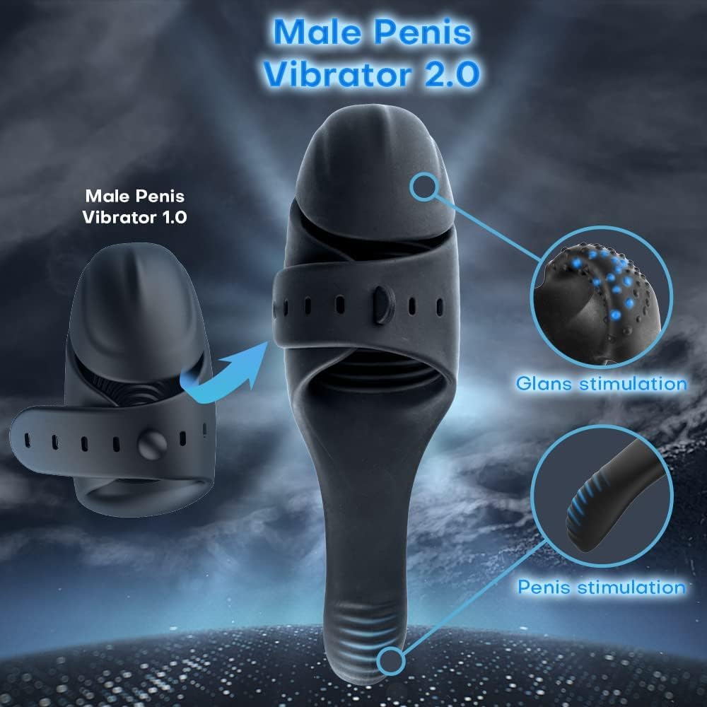 Freihändiger Penis Vibrator Eicheltrainer Stimulator Masturbator mit 10 Vibrationsmodi