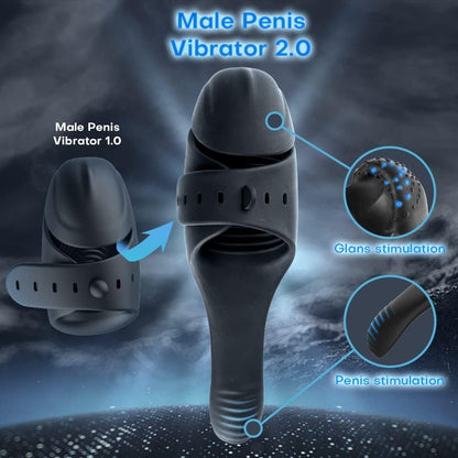 Freihändiger Penis Vibrator Eicheltrainer Stimulator Masturbator mit 10 Vibrationsmodi