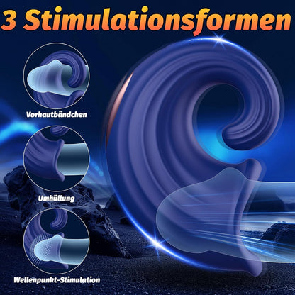 Penis Eichel Stimulator Vibratorensets Perlen Wickel Masturbator mit 10 Modi