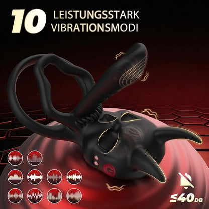 4 IN 1 Penisring Vibrator Hodenring Klitoris & G-Punkt Stimulator mit 9 Vibrations