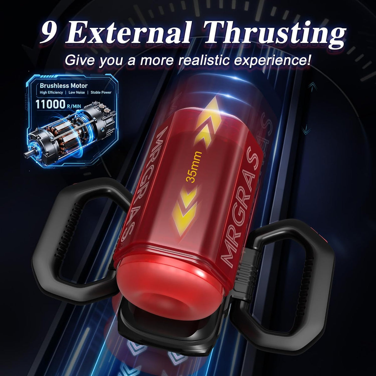 AI-Syn Automatisch Masturbator Stroker Blowjob mit 9 Stoß & 6 Saug & Vibrationsfunktionen
