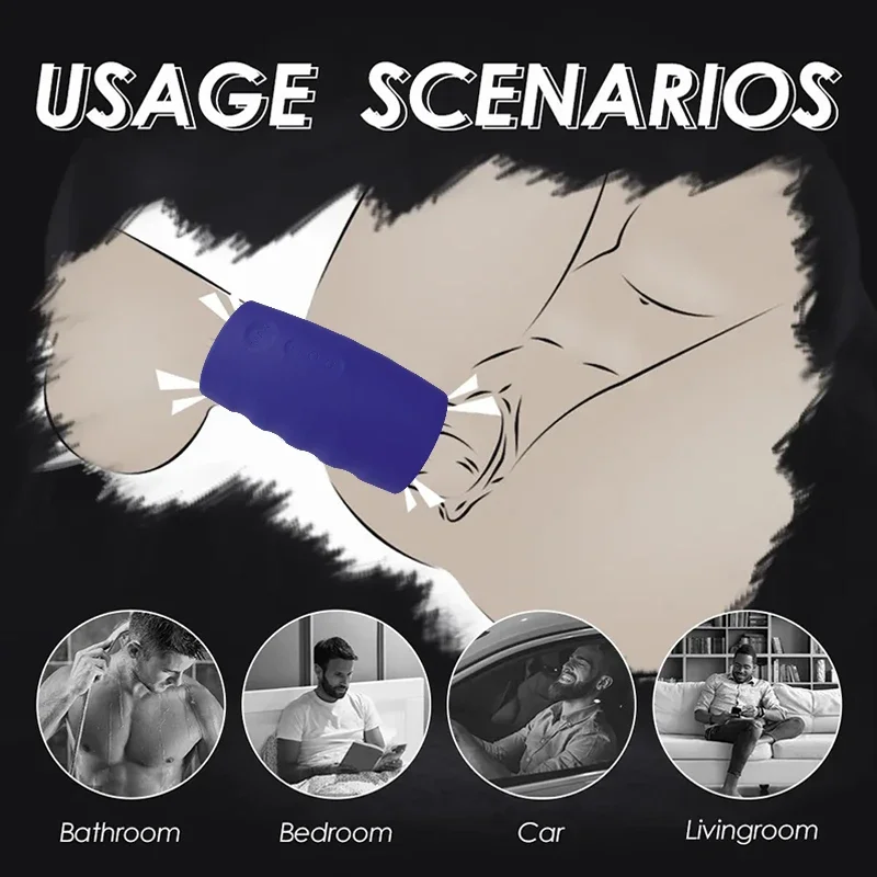 Beheizbarer Penistrainer Eichelmassagegerät mit 6 Vibrationsmodi und 4 Klopfmodi