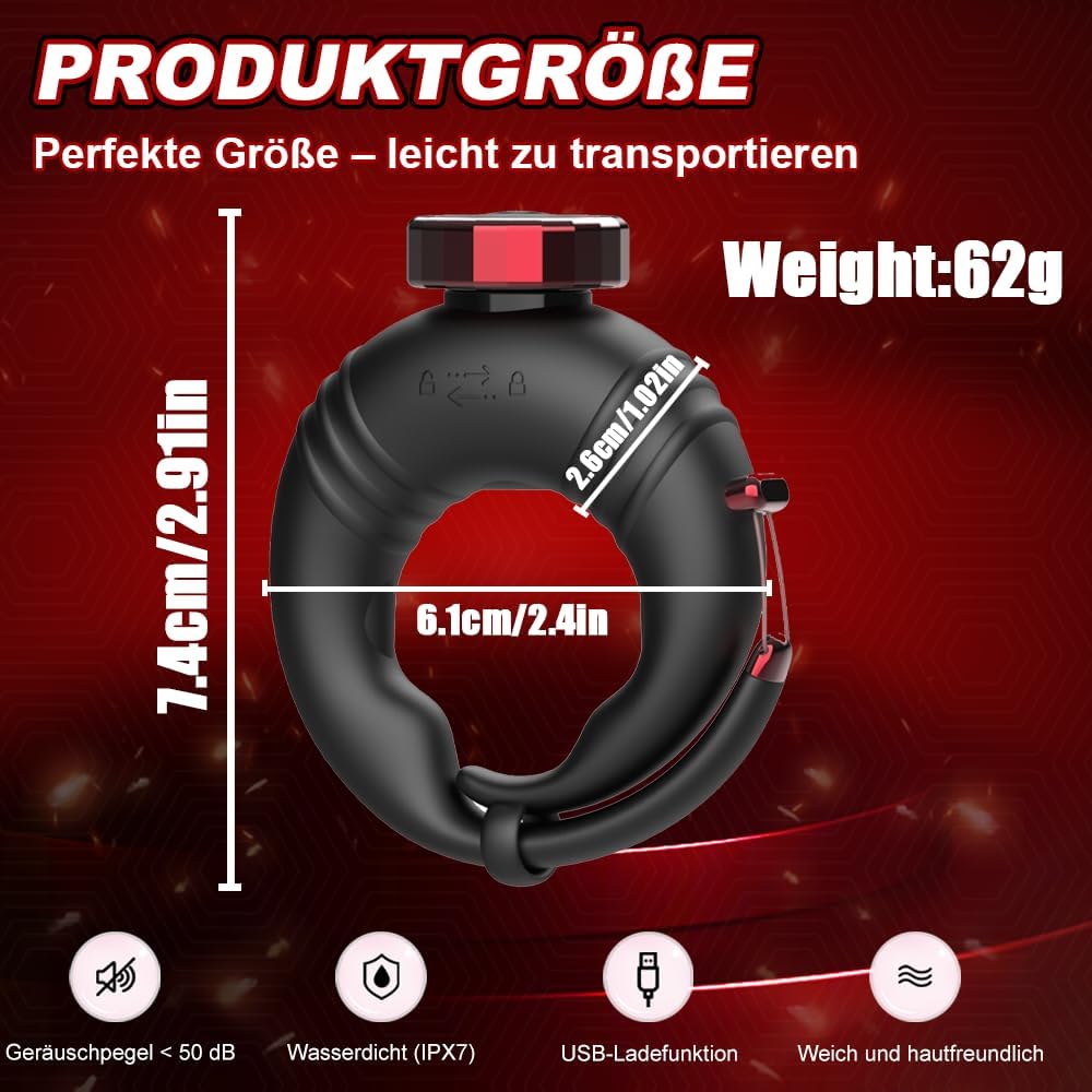 Anpassbarer Offener Penis Trainer Vibrator Cock Ring mit 10 Vibrationsmodi