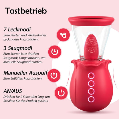 Vibrator Zunge Klitoris Stimulator mit 3 Saugstärken 7 Leckenmodus