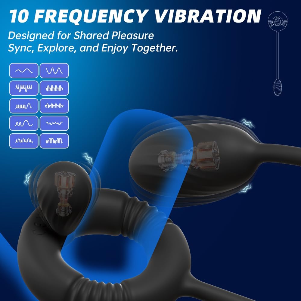 3 IN 1 Penisring Prostatamassagegerät Analvibrator Stimulator mit 10 Vibrationsmodi
