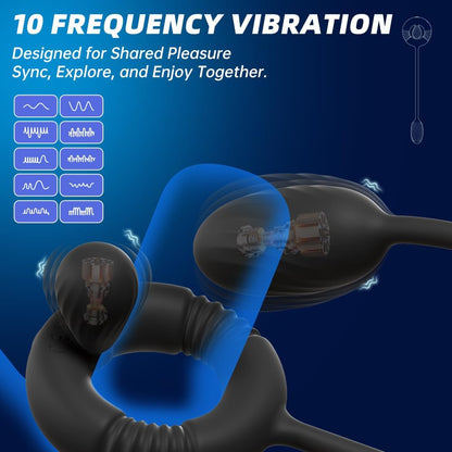 3 IN 1 Penisring Prostatamassagegerät Analvibrator Stimulator mit 10 Vibrationsmodi