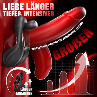Doppelter Hodenvibrator Penis Trainer Stimulator mit 3 Motoren und 10 Vibrationen