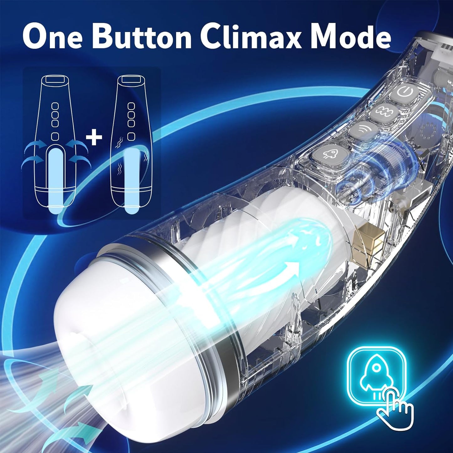 Smart  LCD Display Masturbationstasse mit 7 Saugmodi und 10 Vibrationsmodi