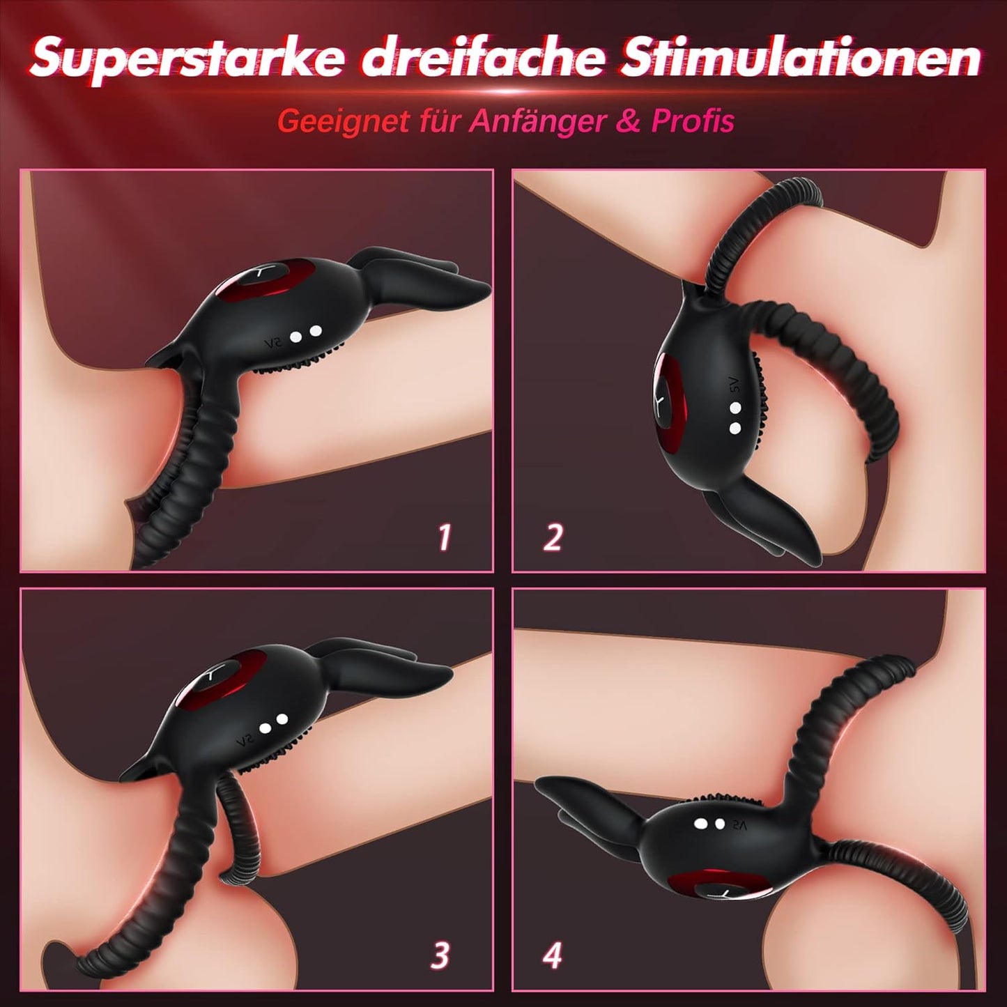 Rabbit Penisring Cockring Vibrator Sex Spielzeug mit 10 Vibrationsmodi