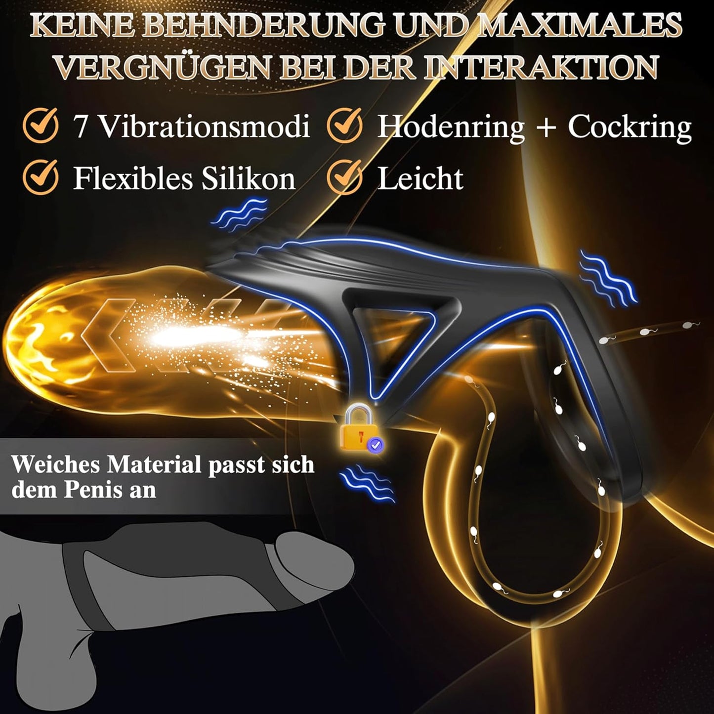 Dubbele cockring cockring vibrator penisring met 7 vibratiestanden 