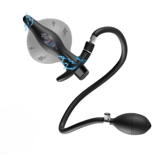 Elektro Shock Aufblasbarer Analplug Vibrator Prostata-Massage mit 12 Schockmodi
