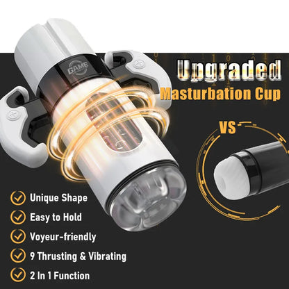 Automatischer Masturbator Penistrainer Stroker Blowjob mit 9 Stoß und Vibrationsmodi