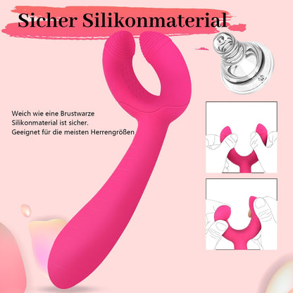 Dreifacher Vibrator Paarvibrator Klitoris G-punkt Dildo mit 7 Vibratorenmodi