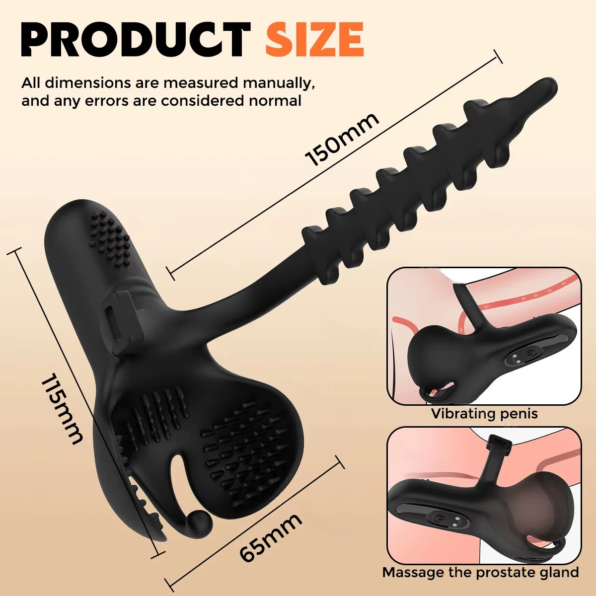 Einstellbarer Penetrations Penisvibrator Massagegerät Stimulator mit 9 Vibrationsmodi