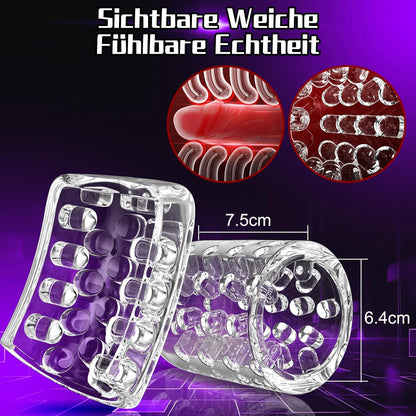 3 IN 1 Elektrischer Masturbator Stroker Blowjob mit 7 Teleskopfunktion und Rotationsmodi