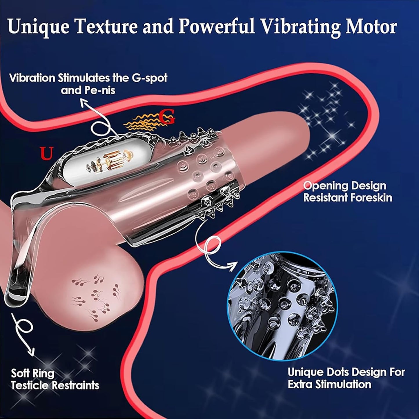 Penisring Vibrator Penishülle mit 10 Vibrationsmodi