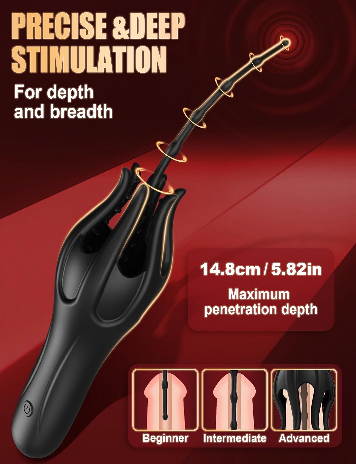 360° Wrapped Penis Trainer Vibrator Harnröhren Dilator mit 10 Vibrationsmodi