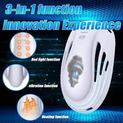 Penis Trainer Vibrator Bondage Peniskäfig Eichel Stimulator mit 9 Vibrationsmodi & Heizfunktion