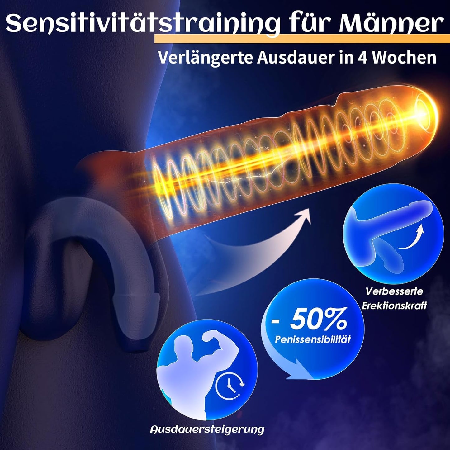 32 3D-Massagepunkte Penis Eichel Stimulator MasturbierenTaschenmuschi mit 10 Modi