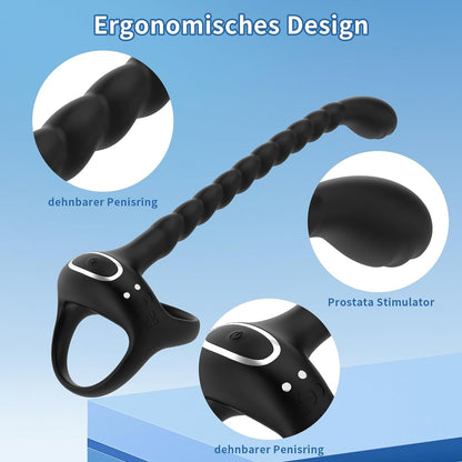 3 in 1 Prostate Massager Cockring mit 10 Vibrationsmodi