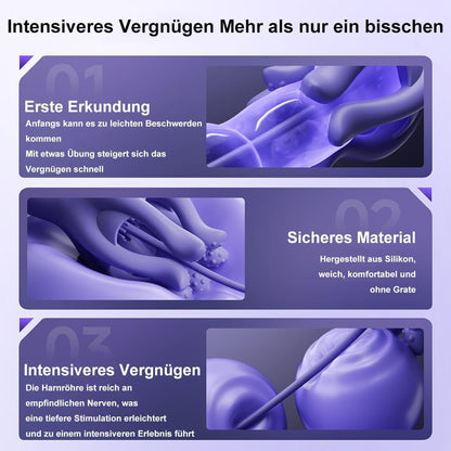 2 IN 1 Eichelvibrator Prostata Stimulation Penis Vibrator  Dilatatoren mit 10 Vibrationmodi