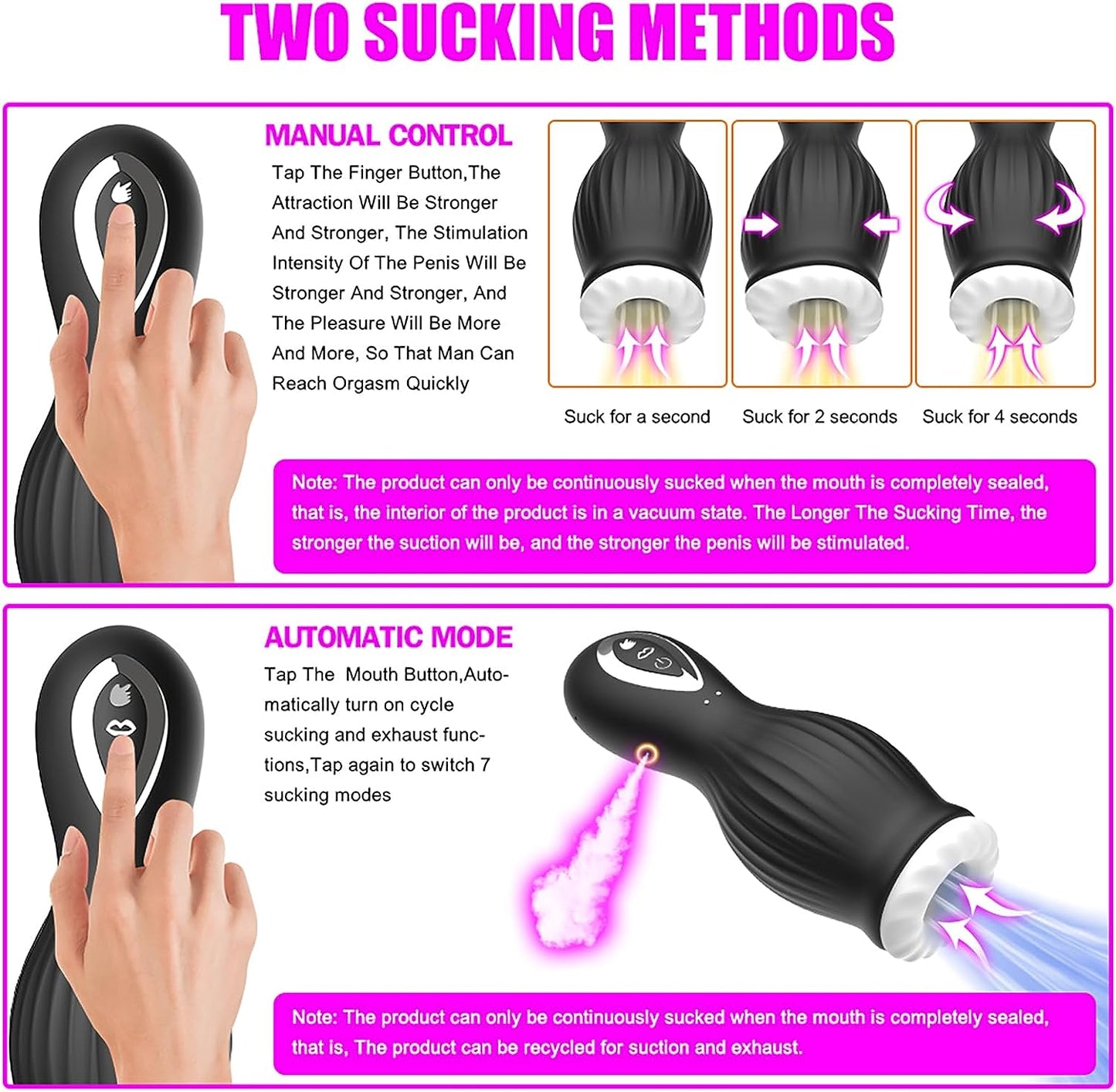 Männlicher Masturbator Zungenvibrator mit 7 * 7 Saugmodus