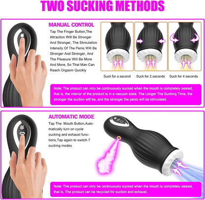 Männlicher Masturbator Zungenvibrator mit 7 * 7 Saugmodus