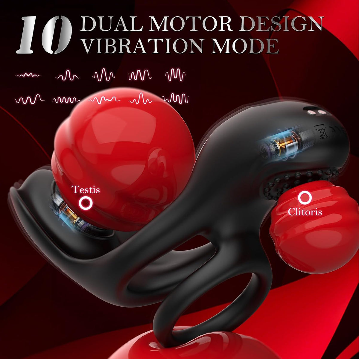 3 IN 1 Penis Trainer Vibrator Cockring Testicles Stimulator mit 10 Vibrationsmodi