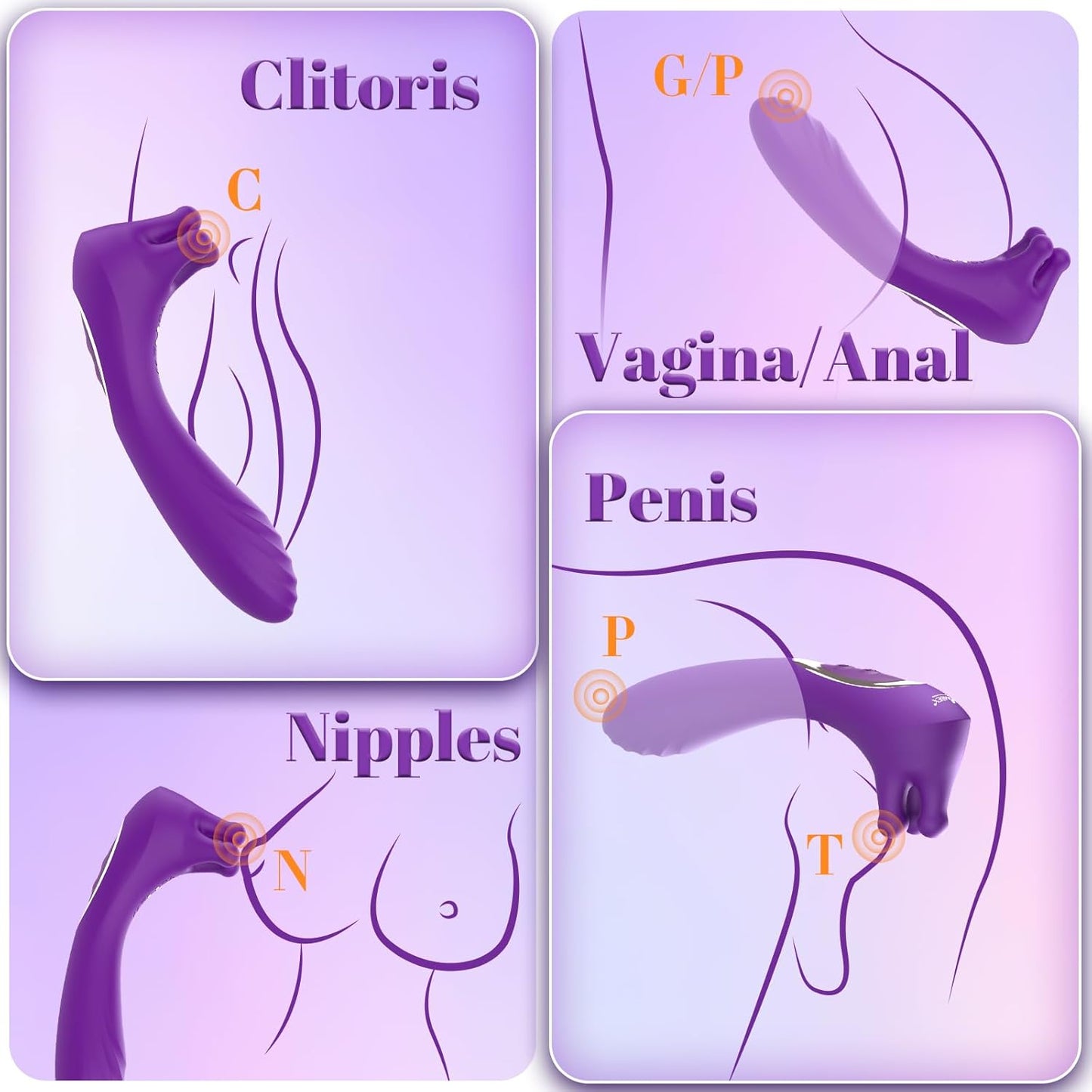 5 IN 1 G Punkt Klitoris Vibratoren Paare Sexspielzeug mit 9 Vibrationsmodi