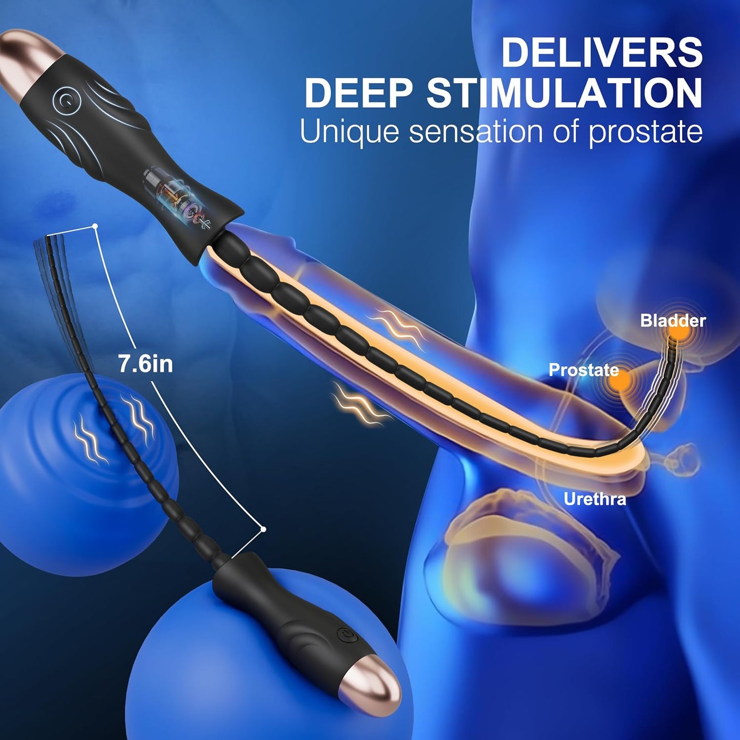 Penis Trainer Plug Vibrator Sonden Harnröhrenstimulator mit 10 Vibrationsmodi