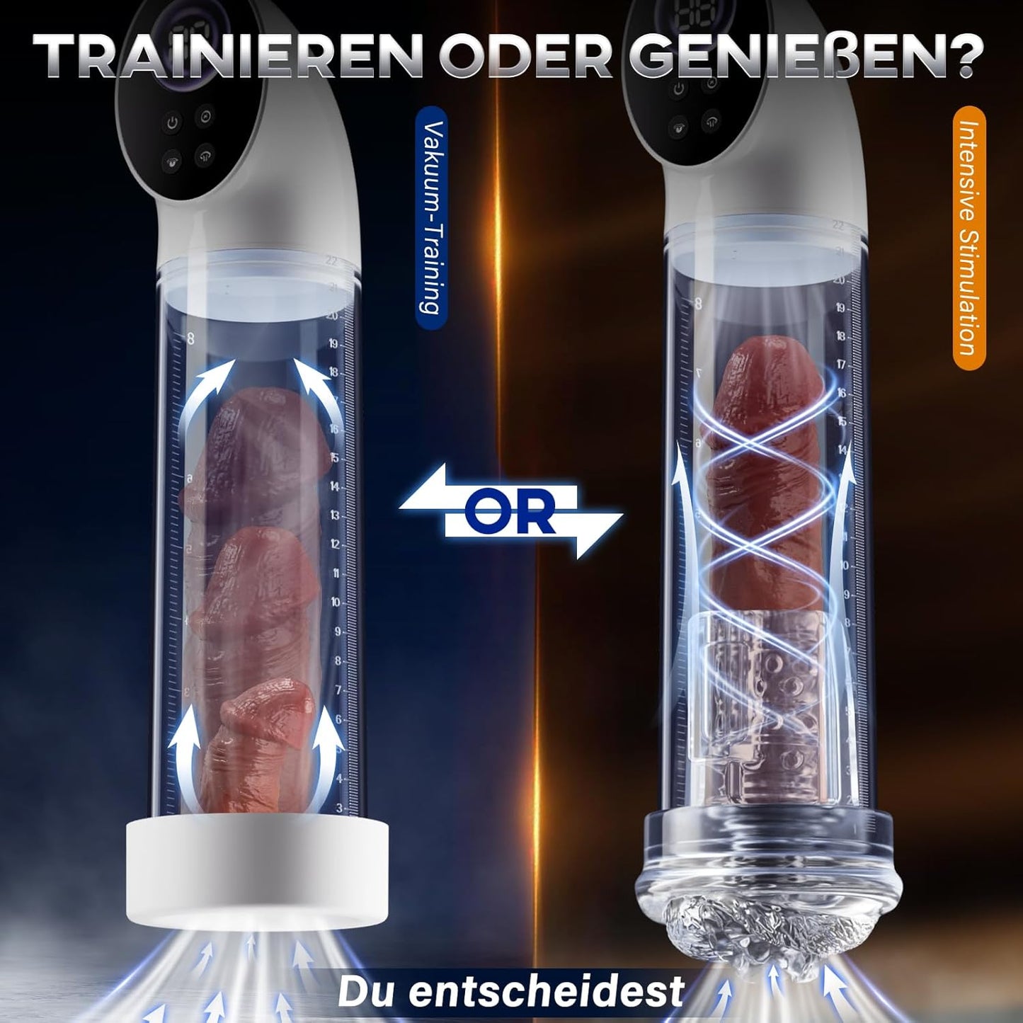 LCD-Display Elektrische Penis Pumpe Vakuumpumpe mit 6 Stufen Saugkraft