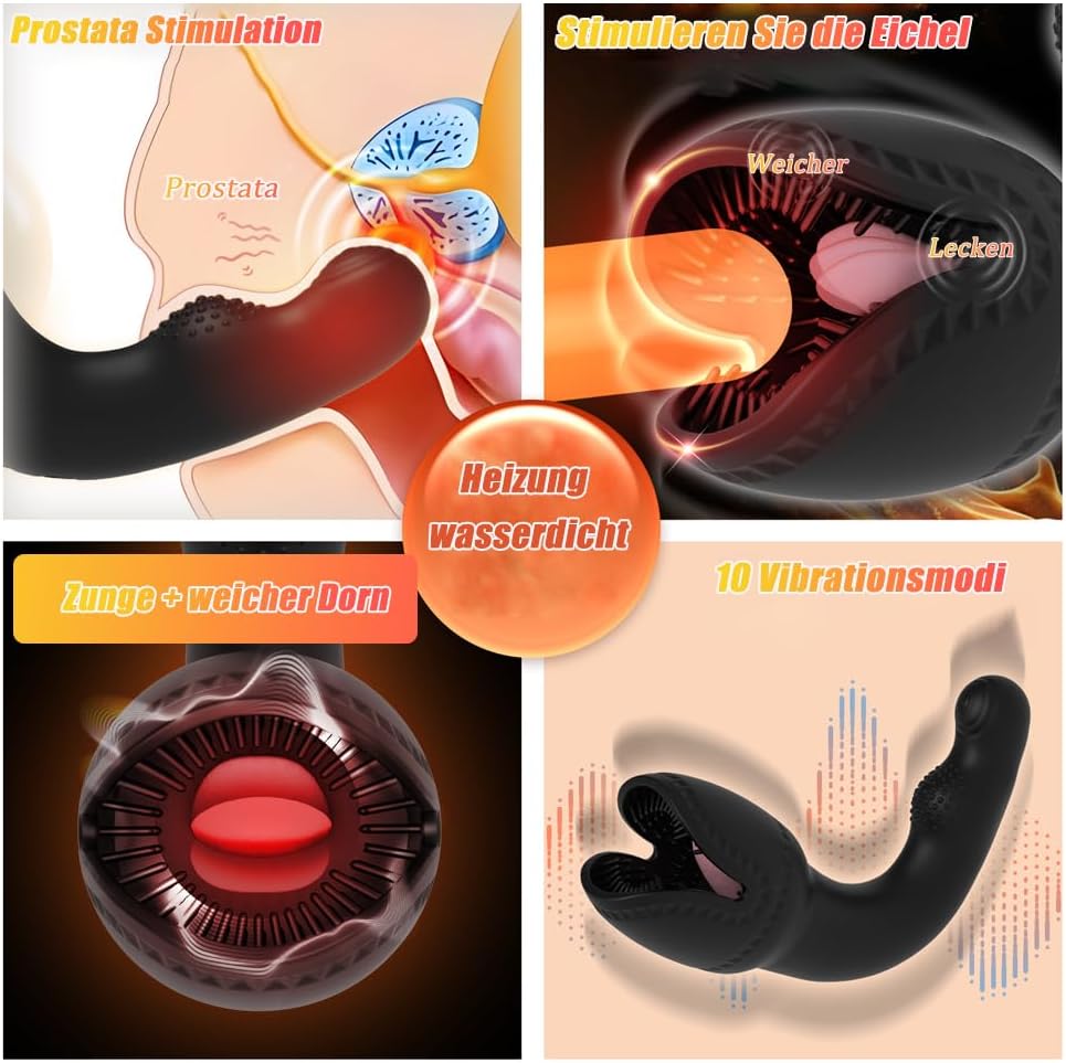 Elektrischer Masturbatoren Penistrainer Eichel  Stimulator mit 10 Vibrationsmodi