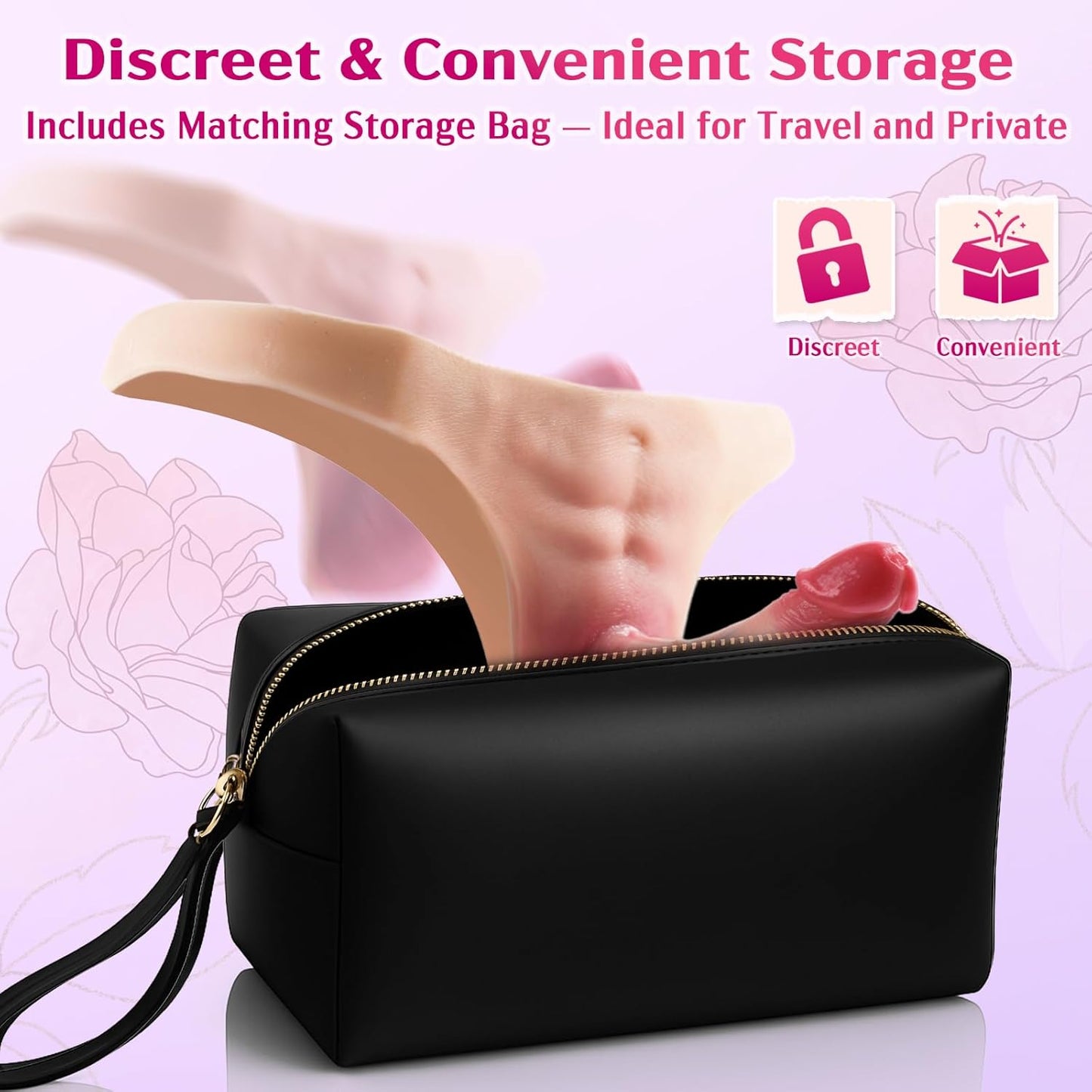 Realistischer Ultra-elastischer Tragbarer Strap-On Dreieck Dildo Vibrator zum Aufschnallen