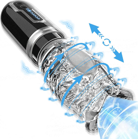 Automatischer Penistrainer Stroker Masturbator mit 5 Stoß & Rotationsmodi & 7 Vibrationsmodi