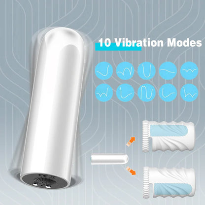 Elektrischer Masturbatoren Penis Trainer Vibrator mit 10 Leistungsstark Vibrationenmodi