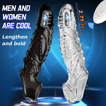Vibrierende Penishülle Vergrößerung mit Fernbedienung und Multifunktionales