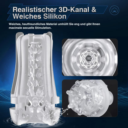 Automatischer Masturbator Pocket Pussy Stroker Blowjob mit 7 Vibrations und Saugmodi