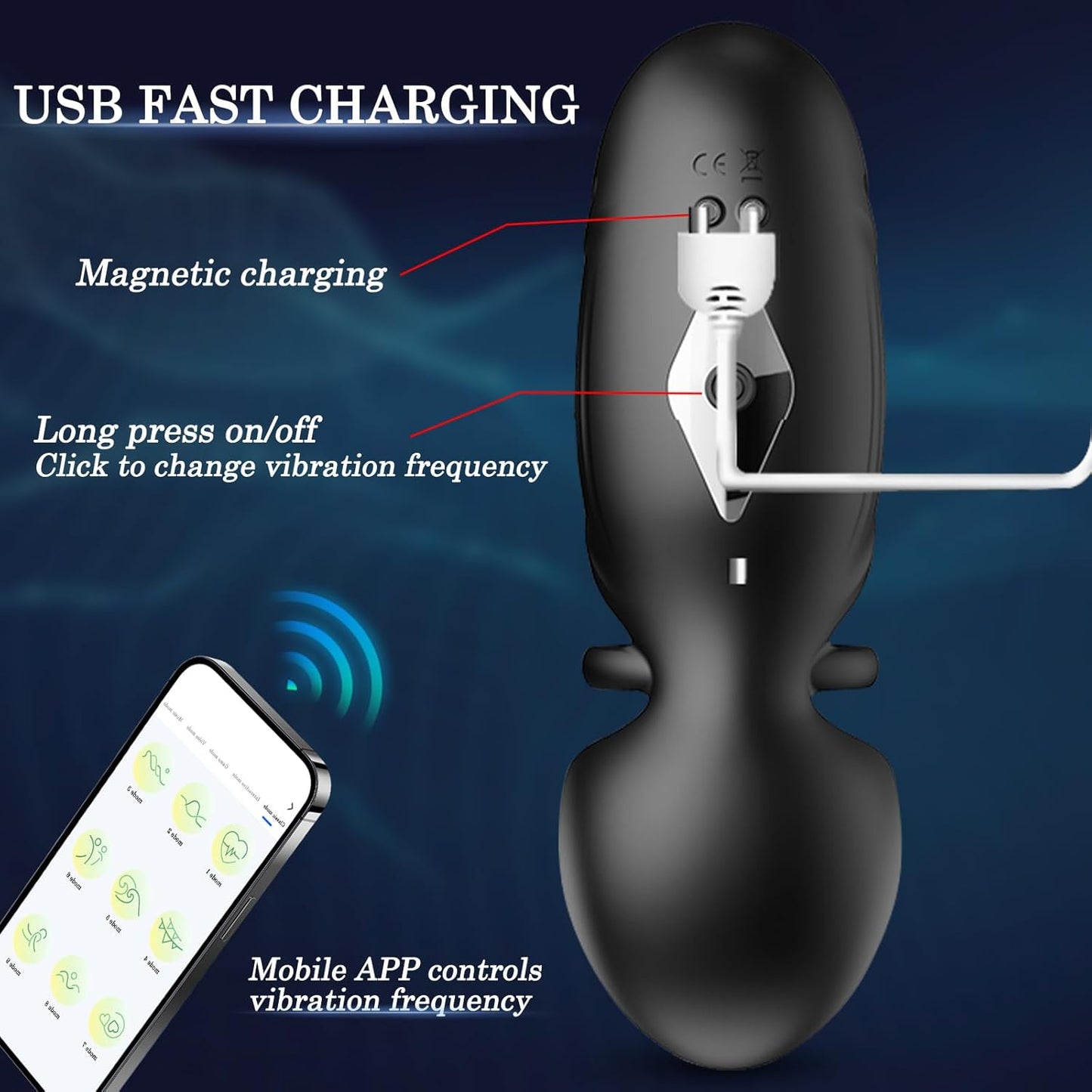 Elektrischer Penis Vibrator Masturbator Eichel Stimulator mit 9 Modi
