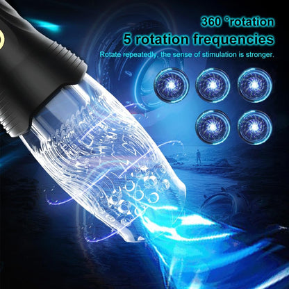 Oralsex Masturbator Penistrainer Vibrator mit 10 Vibrations und 5 Rotationsmodi