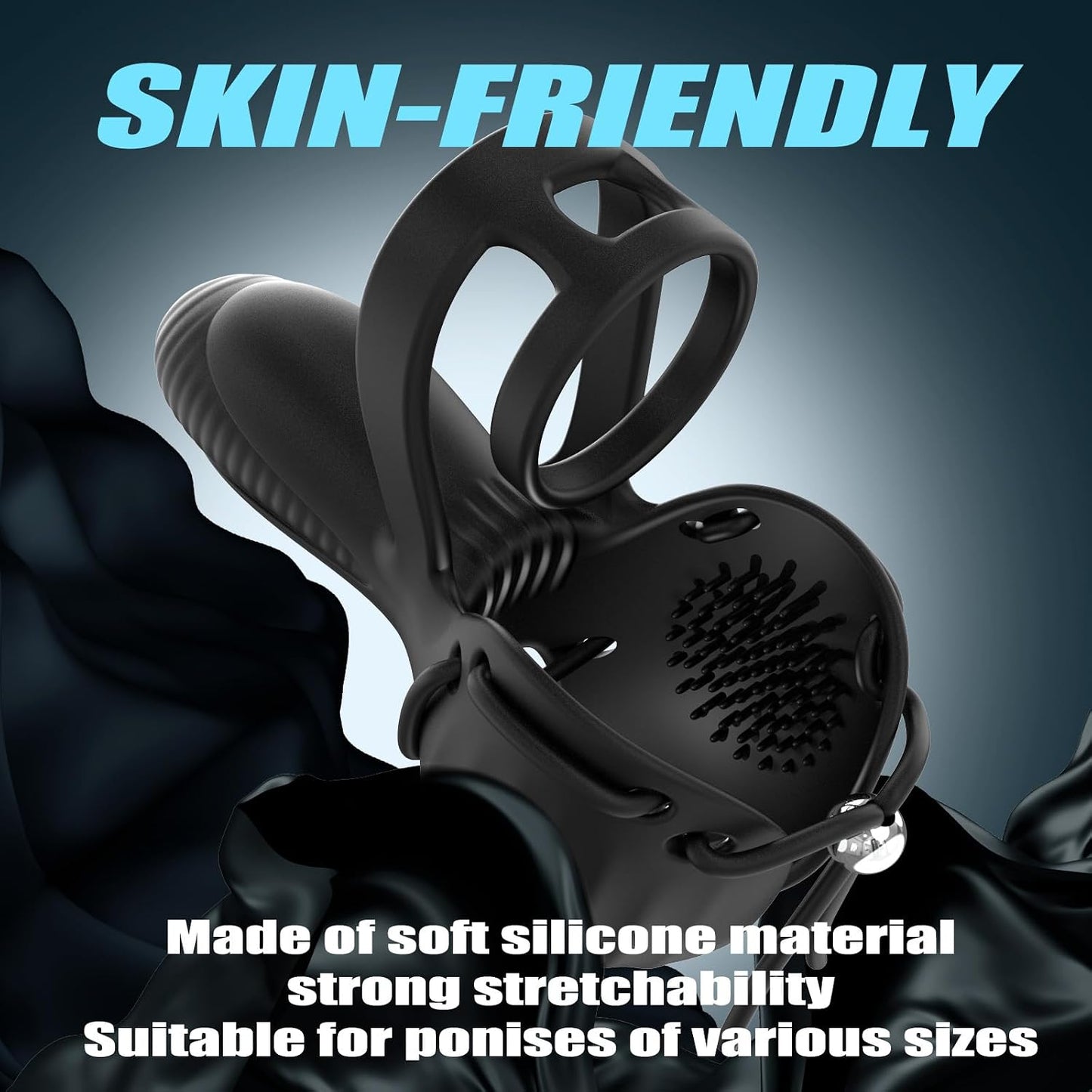 3 IN 1 Cock Ring Hodenstimulator Penistrainer Vibrator mit 10 Vibrationsmodi