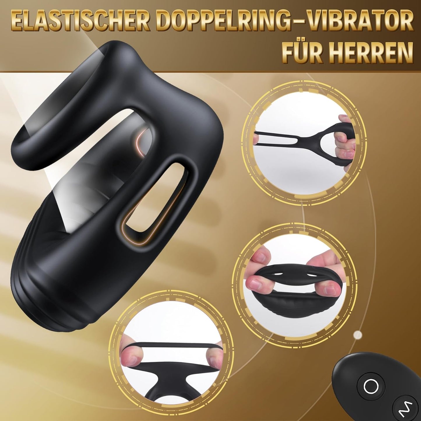 Dual Penisringe Cockring Penis Trainer Masturbatoren mit 10 Vibrationsmodi