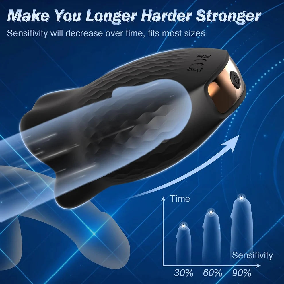APP Elektrische Penis Trainer Vibrator Eichel Stimulation Taschenmuschi mit 10 Vibrations