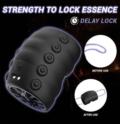 60°-Weichperlen Penishülle Penistrainer Cockring mit 10 Vibrationsmodi