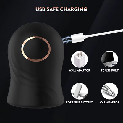 Elektrische masturbators Penistrainer Eikelstimulator met 12 vibratiemodi 